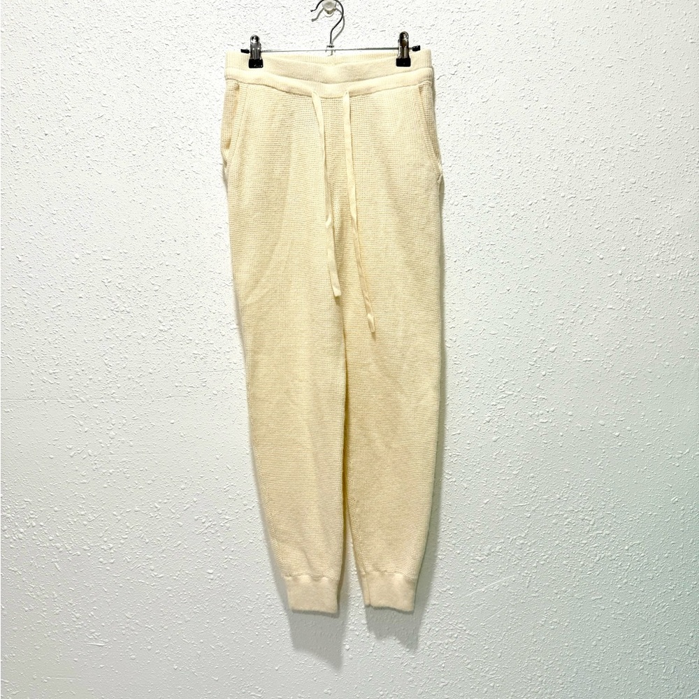 Madewell wool alpaca blend Cream waffle nit drawstring waist jogger/pajamas‎ XS
